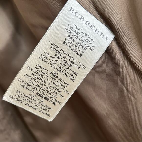 BURBERRY Didmoore Wool Cashmere Single Breasted Coat - Picture 8 of 9